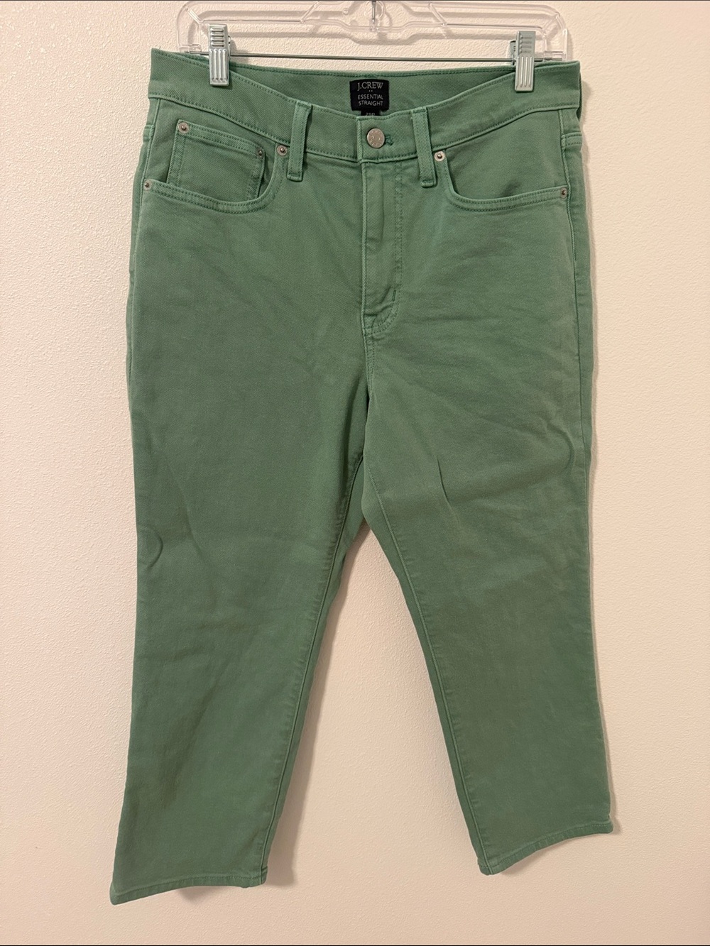 J. Crew Sage Green Ankle Crop Stretch Jeans